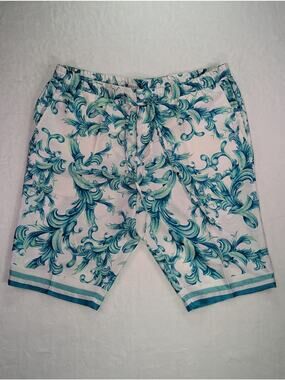 Cigar Couture 44W Baroque Shorts Blue Teal Resortwear Vacation